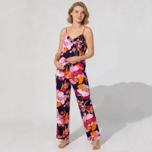 QinQin New Arrival Elegant Casual Floral Printed Lyocell Cozy Breathable Women's Pajamas Sets Cami Tank Summer Home Wear