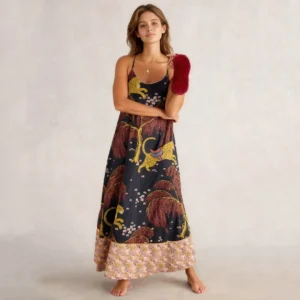 QinQin Elegant Fashionable New Arrival Women's One-piece Night Dress Pajamas Custom Printing Comfortable Loungewear Home Lyocell