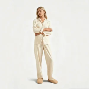 QinQin Super Soft Breathable High Quality Classic Women's Nightwear Sets Summer Winter Long-sleeve Pants Pajamas Sets Front