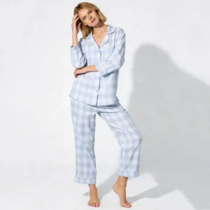 QinQin New Design Elegant Stylish Flattering Comfortable Women's Long-sleeve Pants Pajamas Sets Soft Breathable Nightwear for