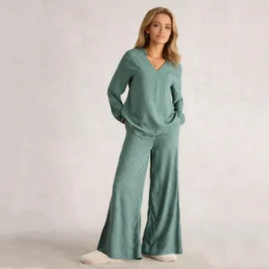 QinQin Super Soft High Quality Cozy Comfortable Women's Long-sleeve and Pants Pajamas Sets Flowy Breathable Loungewear for Home