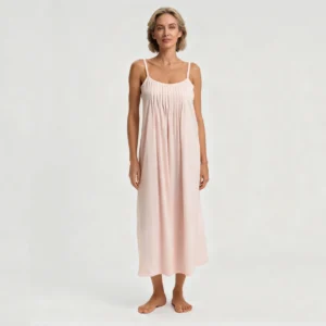 QinQin Wholesale Elegant Front Customizable Flowy Comfortable Women's One-piece Night Dress Pajamas Casual Cozy Soft Sleepwear