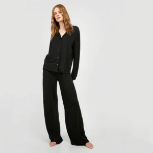 QinQin Black New Arrival Suave Elegant Spring/Autumn Summer Lightweight Breathable Fashion Women's Loungewear Sets Sleepwear