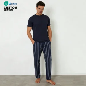 QinQin Men's Casual Comfortable Pajamas Sets Breathable Bamboo Sleepwear Set for Home Men Two Pieces Flattering Loungewear Sets