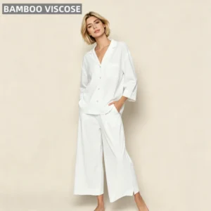 Women's Bamboo Pajamas Plus Size Bamboo Loungewear Set Custom Bamboo Pajamas Manufacturer Nightwear for Ladies Two Pieces Sets