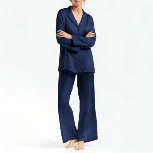 QinQin Wholesale Elegant Fashionable Solid Soft Comfortable Women's Long-sleeve Pants Pajamas Set Cozy Breathable Front