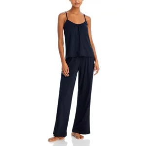 QinQin Elegant Camisole Pants Pajama Set Front Logo Lyocell for Spring Summer Autumn Sleepwear Casual Breathable Nightwear