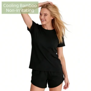 QinQin Women's Short Sleeve and Shorts Pajamas Sets Soft Bamboo for Summer OEM Service Women Loungewear Sets Solid Nightwear Set