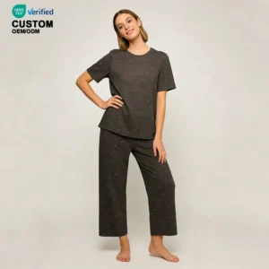 QinQin Women's Stylish Printed Pyjamas Set for All Seasons Women Two Pieces Loungewear Set Comfortable Modal Nightwear Plus Size