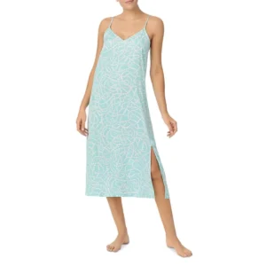 QinQin New Design Custom Front Printing Elegant Cozy Breathable One-piece Women's Pajama Night Dress Summer Spring