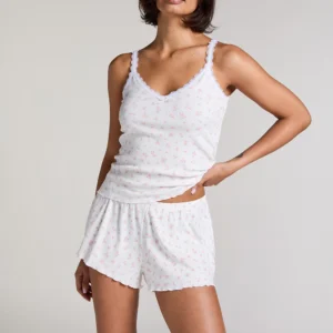 QinQin Summer Comfortable Soft Cozy Lightweight Breathable Digital Printing Elastic Waist Loungewear Sets Ladies Nightwear