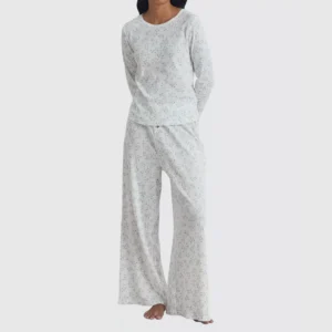 QinQin New Arrival Elegant Soft Lyocell Floral Printed Breathable Women's Long-Sleeve Pants Pajamas Sets Lightweight Nightwear