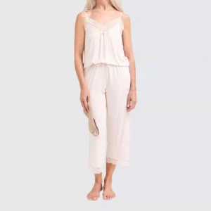 QinQin New Arrival Elegant Casual Soft Comfortable Women's Pajamas Set Lace Design Cozy Breathable Lightweight Lyocell