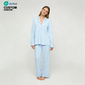 QinQin Women's Lightweight Modal Two Pieces Nightwear Women PJ Set Loungewear Soft Breathable Long Sleeve and Pants Pajamas Set