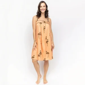 QinQin Elegant Smooth Lyocell Soft New Arrival Breathable Women's One-piece Night Dress Pajamas Front Custom Printing