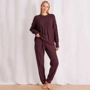 QinQin Women's Elegant Casual Fashion Comfortable Super Soft Lyocell Long-sleeve Elastic Waist Joggers Loungewear Sets