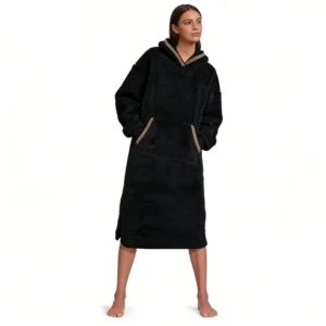 QinQin New Arrival Elegant Trendy Casual Oversized Comfortable Women's Night Dress Loungewear Warm Fabric Winter Cozy Front
