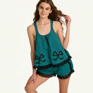 QinQin New Arrival Well-dressed Fashionable Comfortable Elegant Women's Lyocell Pajamas Sets Lace Design Stylish Breathable