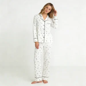 QinQin New Design Classic Elegant Comfortable Women's Long Elastic Waist Lyocell Two-Piece Pajamas Sets for All Seasons Home