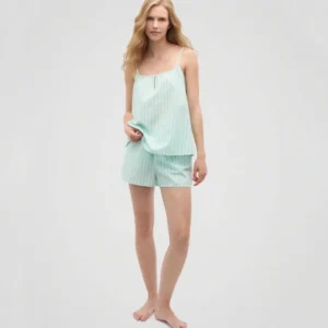 QinQin Women's Elegant Fashion Enchanting Breathable Elastic Waist Bamboo Sleeveless Top Shorts Sleepwear Sets Comfortable Soft