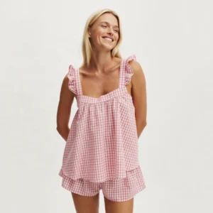 QinQin Elegant Sweet Trendy New Arrival Women's Sleeveless Top Shorts Pajama Sets Loungewear Spring Summer Autumn Casual Soft