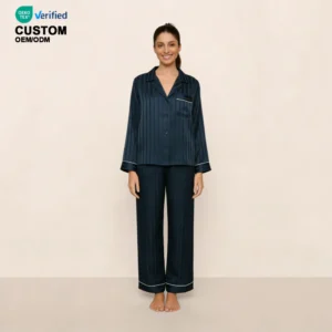 QinQin Women's  Casual Comfortable Nightwear Set for Home V-neck Breathable Two Pieces Pajamas Sets Long Sleeve Loungewear Sets