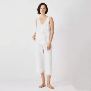 QinQin New Arrival Elegant Casual Lightweight Comfortable Women's Vest Pants Pajamas Sets Lace Design Breathable Lyocell