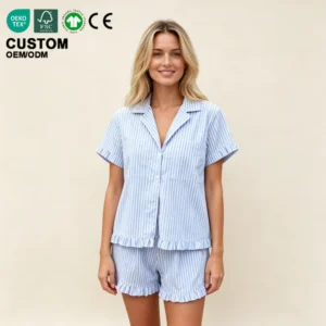 Bamboo Pajama Sets Woman Fashionable Printing Casual Sleepwear Lightweight Lounge Wear Sets Breathable Nightwear for Women Home