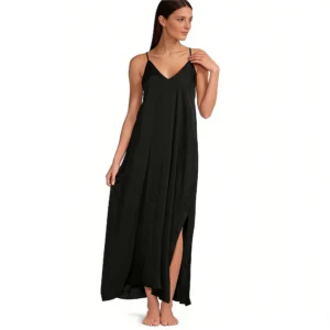 QinQin Elegant Cozy Soft Stretchy Fashionable Casual Women's Long Nightgown Lyocell Knitted Fabric Home Breathable Night Dress
