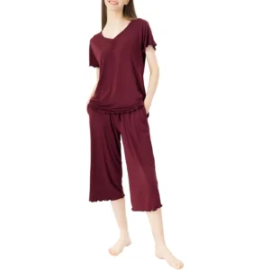 QinQin Summer Autumn Comfortable Custom Printing High Quality Casual Breathable Soft Women's Pajamas Set